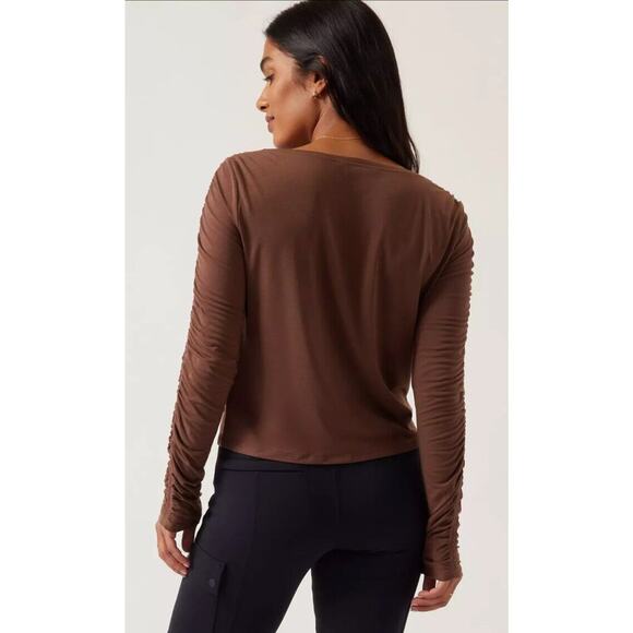 Athleta All Around‎ Ruched Tops Black & Brown Size 3X NWT Classic Closet Staples - Picture 3 of 9